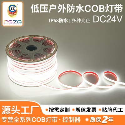 Low voltage outdoor waterproof COB light strip, underwater light strip, engineering light strip, pool, balcony, courtyard, self-adhesive low-voltage light strip
