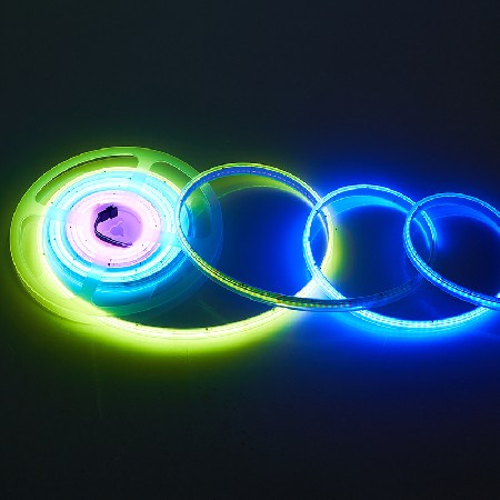 Factory wholesale COB iridescent light strip 24V low-voltage self-adhesive full-color running horse racing track music sound control light strip