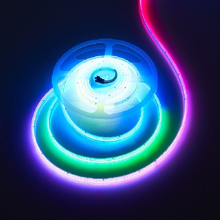 Factory wholesale COB iridescent light strip 24V low-voltage self-adhesive full-color running horse racing track music sound control light strip