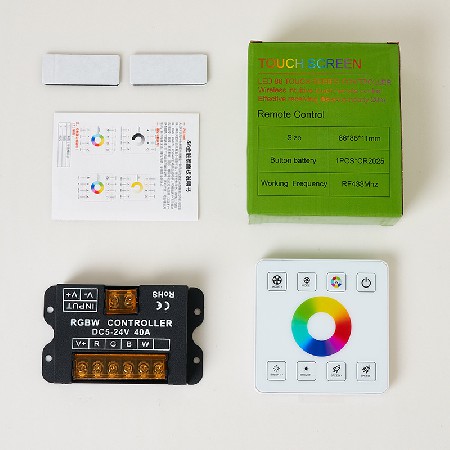 Wireless touch remote control RGBW rainbow lights with voice control, full touch 24V controller, glass panel controller